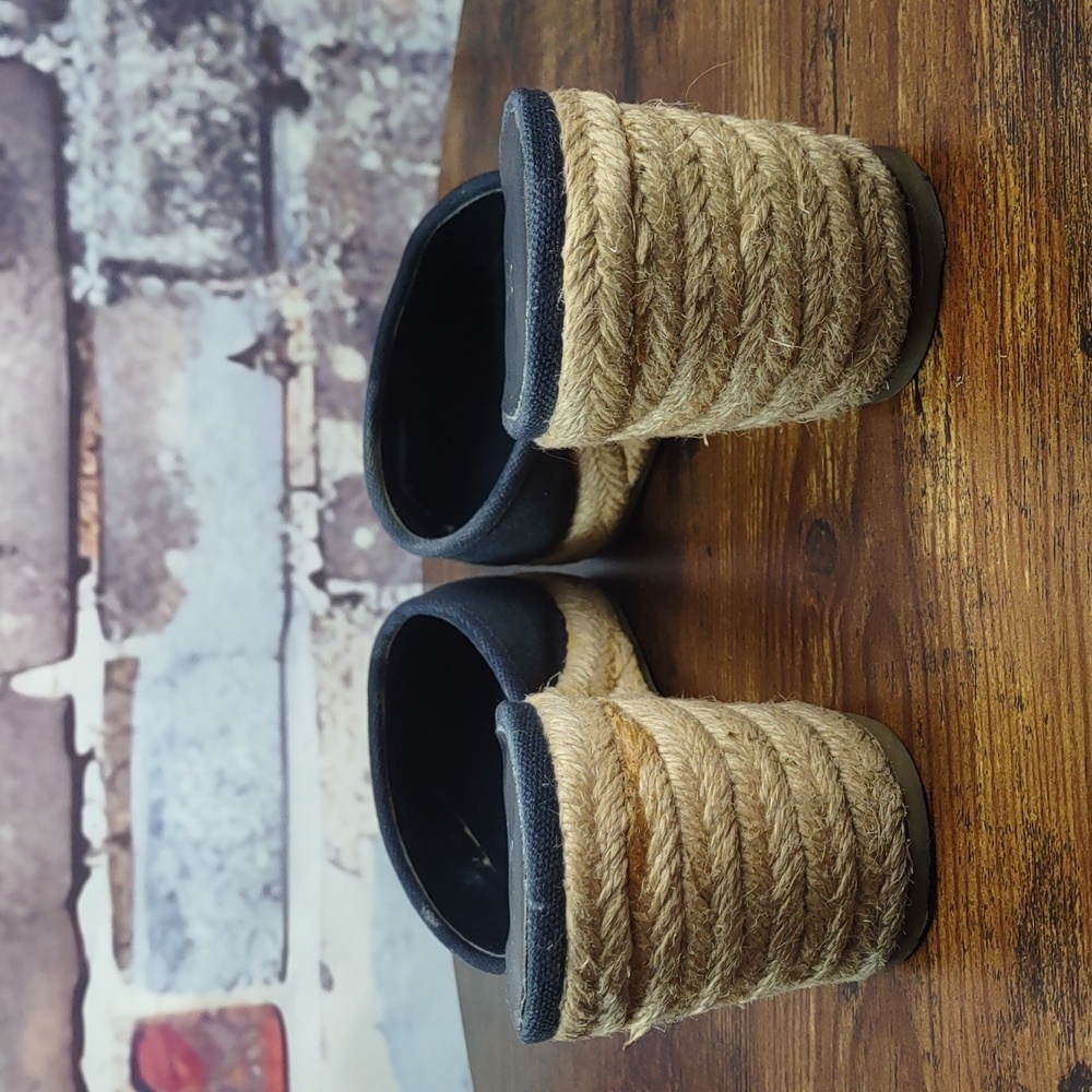 Chadwick's Canvas Espadrille Wedge Heel Mules - Picture 5 of 12